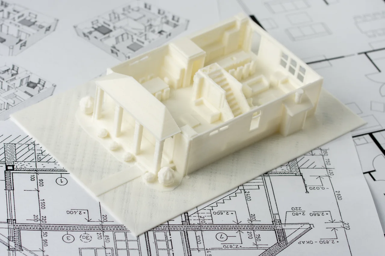 Horizontale doorsnede van een architectuurmaquette
